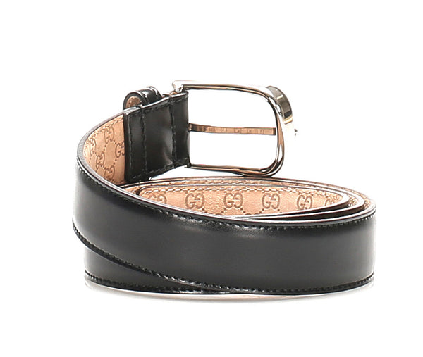 グッチ GG ブラック レザー ベルト ユニセックス GUCCI 中古
