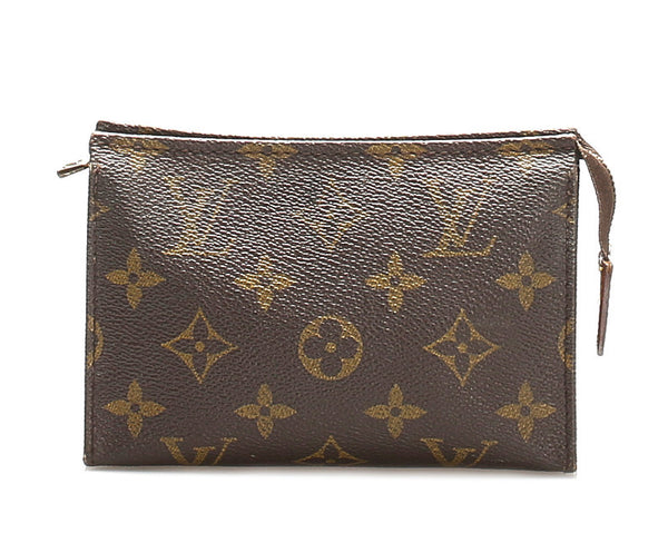 ルイ ヴィトン モノグラム ポシュットワレ15 M47546 ブラウン PVC レザー ポーチ ユニセックス LOUIS VUITTON 中古
