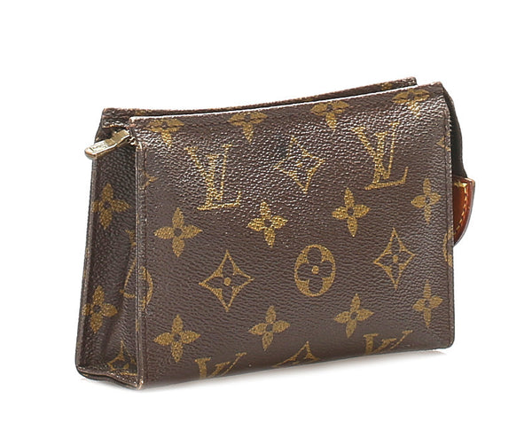 ルイ ヴィトン モノグラム ポシュットワレ15 M47546 ブラウン PVC レザー ポーチ ユニセックス LOUIS VUITTON 中古