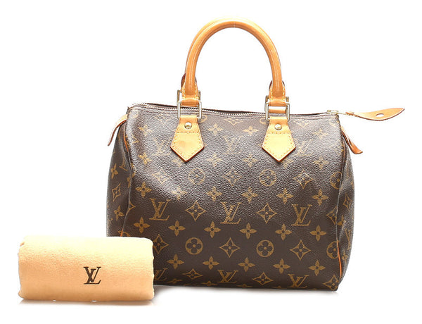 ルイ ヴィトン モノグラム スピーディ25 M41528 ブラウン PVC レザー ボストンバッグ レディース LOUIS VUITTON 中古