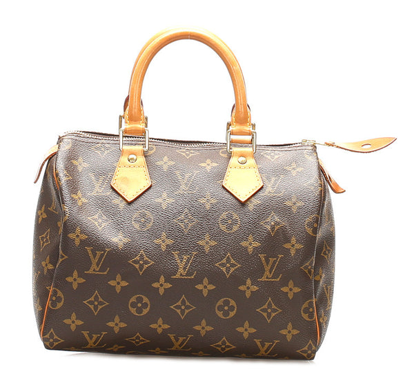 ルイ ヴィトン モノグラム スピーディ25 M41528 ブラウン PVC レザー ボストンバッグ レディース LOUIS VUITTON 中古