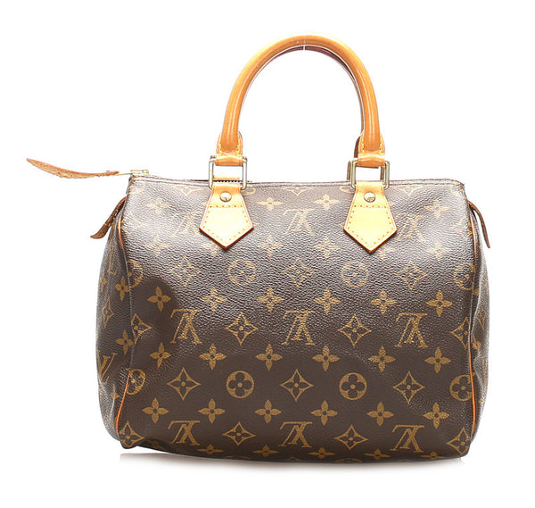 ルイ ヴィトン モノグラム スピーディ25 M41528 ブラウン PVC レザー ボストンバッグ レディース LOUIS VUITTON 中古