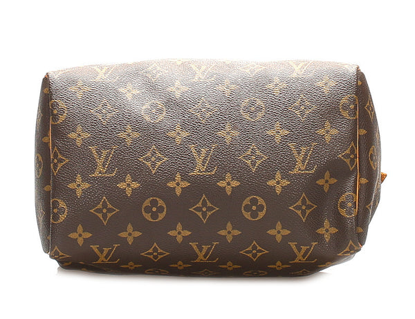 ルイ ヴィトン モノグラム スピーディ25 M41528 ブラウン PVC レザー ボストンバッグ レディース LOUIS VUITTON 中古