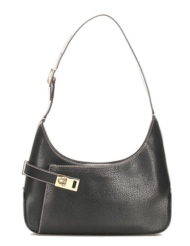 サルヴァトーレフェラガモ ガンチーニ AQ-21 1346 ブラック レザー ハンドバッグ ショルダーバッグ 2WAY レディース Salvatore Ferragamo 中古