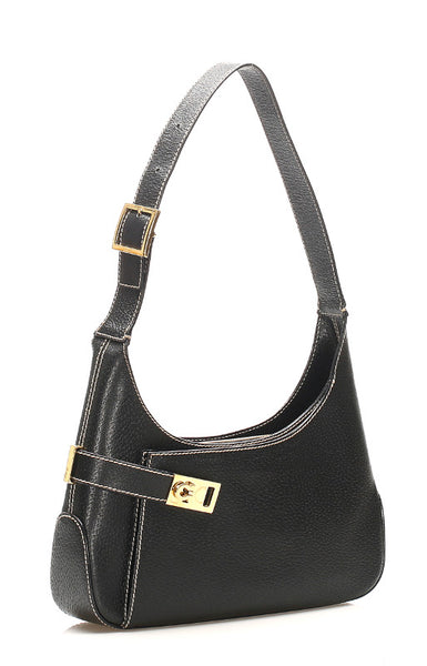 サルヴァトーレフェラガモ ガンチーニ AQ-21 1346 ブラック レザー ハンドバッグ ショルダーバッグ 2WAY レディース Salvatore Ferragamo 中古