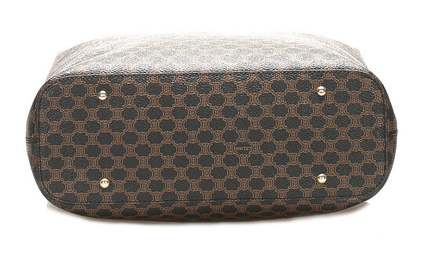 セリーヌ マカダム ブラウン PVC レザー 肩掛け ショルダーバッグ レディース CELINE 中古