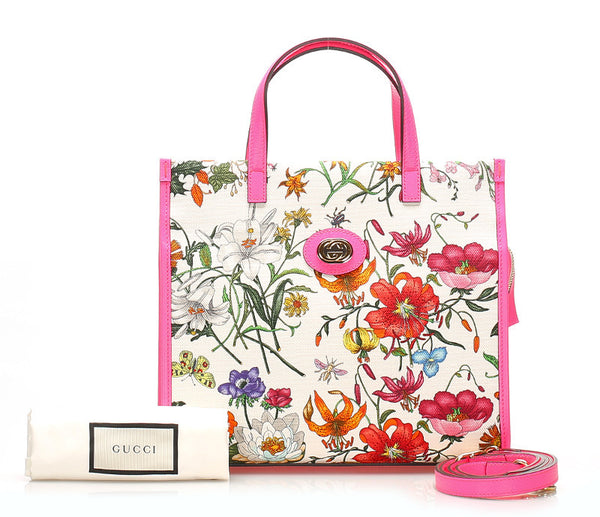 グッチ フローラ ネオン 550141 ピンク マルチ キャンバス レザー ハンドバッグ ショルダーバッグ 2WAY レディース GUCCI 中古