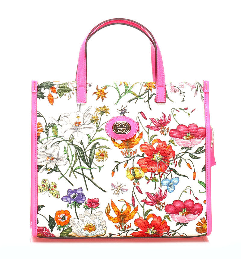 グッチ フローラ ネオン 550141 ピンク マルチ キャンバス レザー ハンドバッグ ショルダーバッグ 2WAY レディース GUCCI 中古