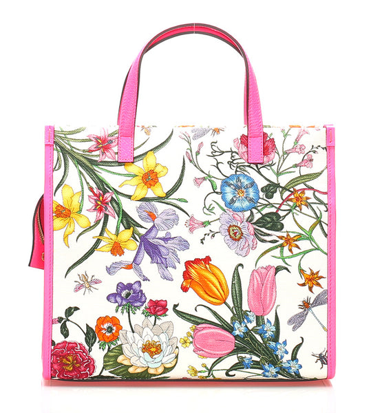 グッチ フローラ ネオン 550141 ピンク マルチ キャンバス レザー ハンドバッグ ショルダーバッグ 2WAY レディース GUCCI 中古