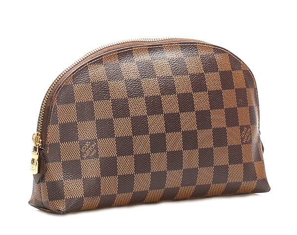 ルイ ヴィトン ダミエ コスメティックGM N23345 ブラウン PVC レザー ポーチ レディース LOUIS VUITTON 中古