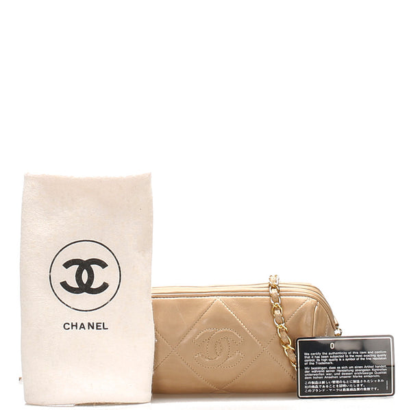 シャネル ココマーク ベージュ ラムスキン 肩掛け ショルダーバッグ レディース CHANEL 中古
