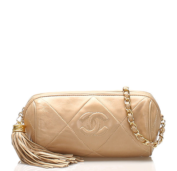 シャネル ココマーク ベージュ ラムスキン 肩掛け ショルダーバッグ レディース CHANEL 中古