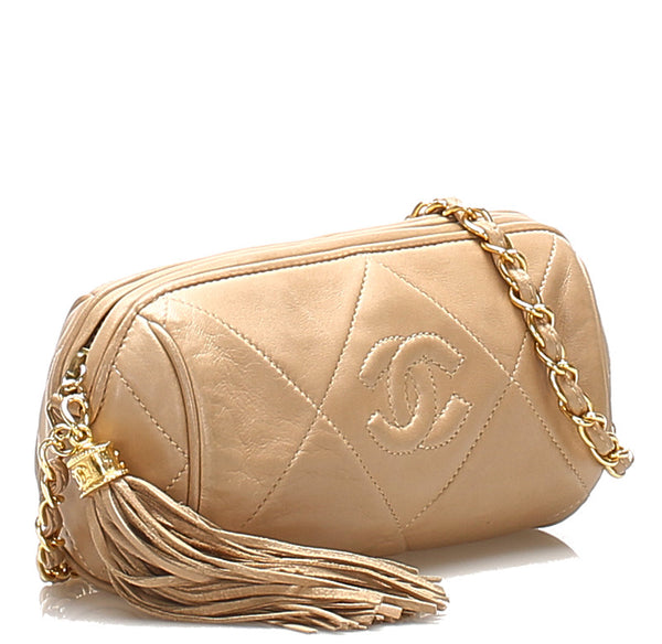 シャネル ココマーク ベージュ ラムスキン 肩掛け ショルダーバッグ レディース CHANEL 中古