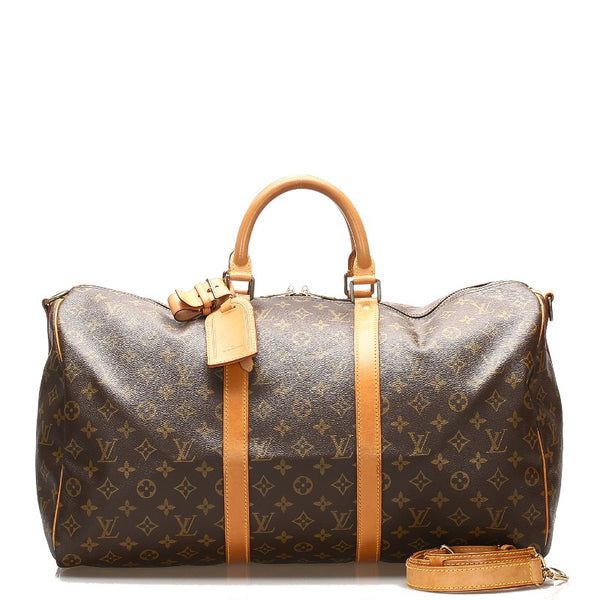 ルイ ヴィトン モノグラム キーポル50 バンドリエール M41416 ブラウン PVC レザー ボストンバッグ ユニセックス LOUIS VUITTON 中古