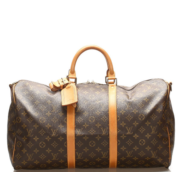 ルイ ヴィトン モノグラム キーポル50 バンドリエール M41416 ブラウン PVC レザー ボストンバッグ ユニセックス LOUIS VUITTON 中古