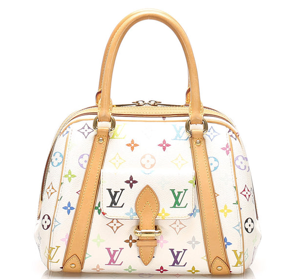 ルイ ヴィトン マルチカラー プリシラ M40096 ホワイト PVC レザー ハンドバッグ レディース LOUIS VUITTON 中古