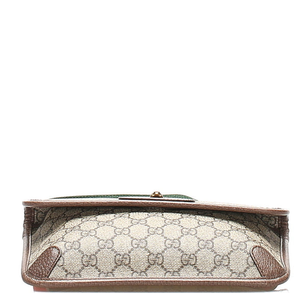 グッチ GGスプリーム シェリーライン 493930 ベージュ PVC レザー ウエストバッグ ユニセックス GUCCI 中古