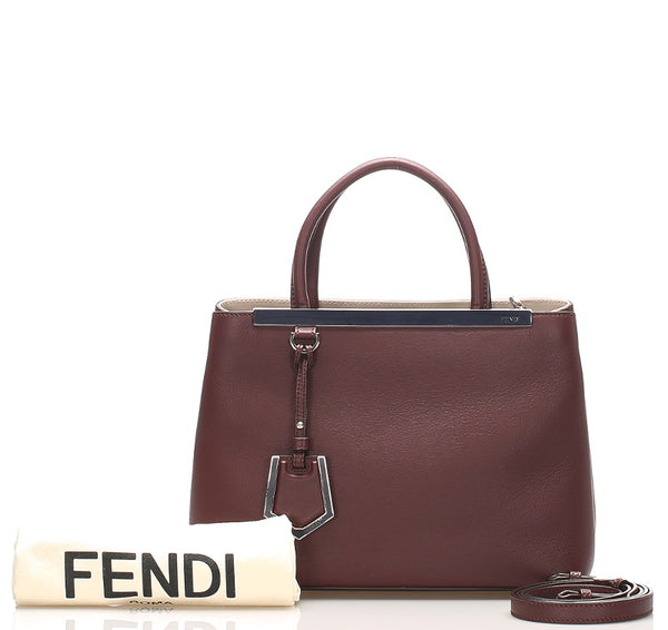 フェンディ プチトゥージュール 8BH253 ワインレッド レザー ハンドバッグ ショルダーバッグ 2WAY レディース FENDI 中古
