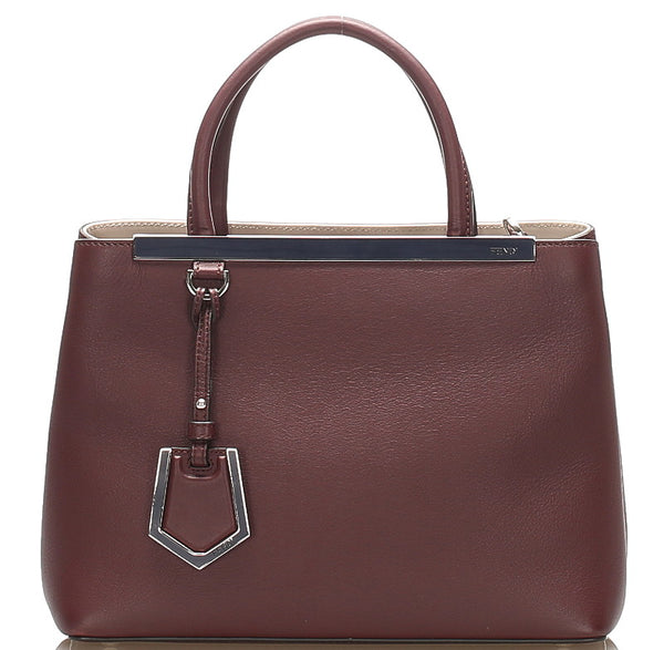 フェンディ プチトゥージュール 8BH253 ワインレッド レザー ハンドバッグ ショルダーバッグ 2WAY レディース FENDI 中古