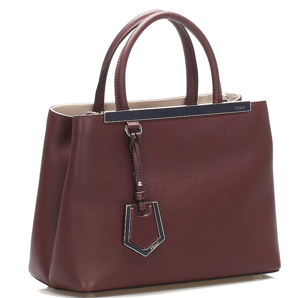 フェンディ プチトゥージュール 8BH253 ワインレッド レザー ハンドバッグ ショルダーバッグ 2WAY レディース FENDI 中古