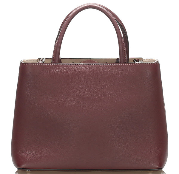 フェンディ プチトゥージュール 8BH253 ワインレッド レザー ハンドバッグ ショルダーバッグ 2WAY レディース FENDI 中古