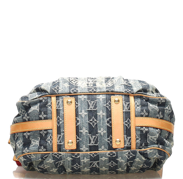 ルイ ヴィトン モノグラム デニム ポルテ エポル レイエMM M95334 ブルー デニム 肩掛け ショルダーバッグ レディース LOUIS VUITTON 中古