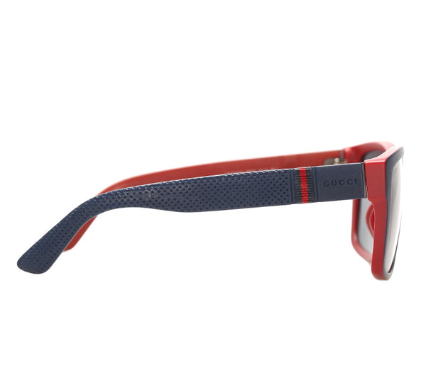 グッチ シェリーライン ネイビー レッド プラスチック ゴム サングラス ユニセックス GUCCI 中古