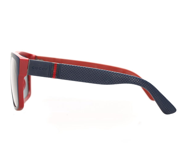 グッチ シェリーライン ネイビー レッド プラスチック ゴム サングラス ユニセックス GUCCI 中古