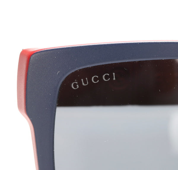 グッチ シェリーライン ネイビー レッド プラスチック ゴム サングラス ユニセックス GUCCI 中古