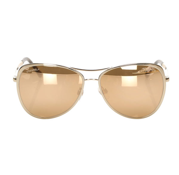 シャネル ゴールド ブラウン プラスチック メッキ サングラス ユニセックス CHANEL 中古