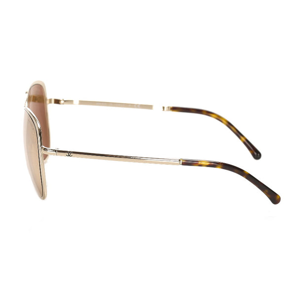 シャネル ゴールド ブラウン プラスチック メッキ サングラス ユニセックス CHANEL 中古