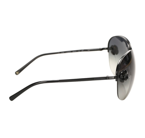 シャネル カメリア ブラック プラスチック サングラス レディース CHANEL 中古