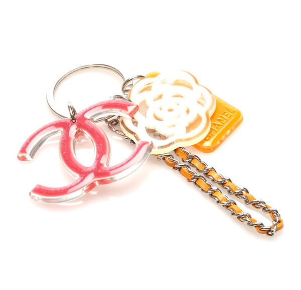 シャネル オレンジ ピンク ホワイト プラスチック ココマーク チャーム レディース CHANEL 中古