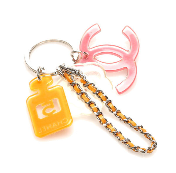 シャネル オレンジ ピンク ホワイト プラスチック ココマーク チャーム レディース CHANEL 中古