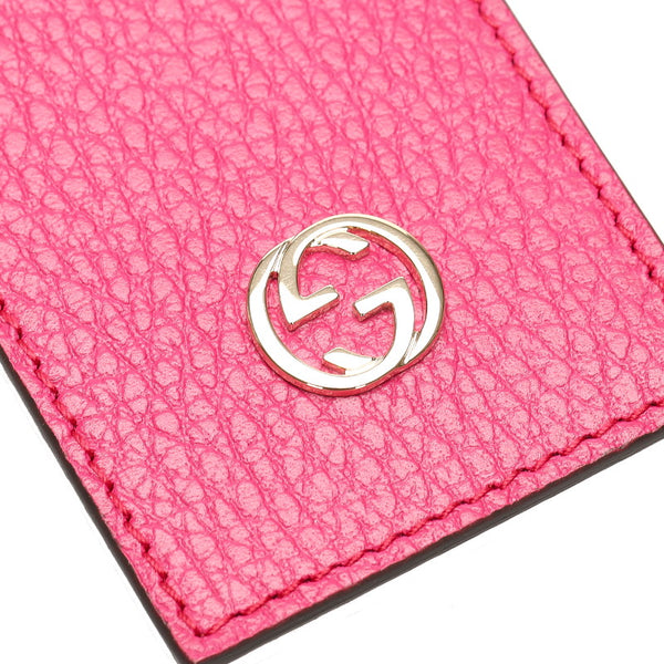 グッチ ピンク レザー ミスGG ネームタグ レディース GUCCI 【中古】