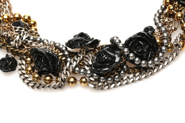 ドルチェアンドガッバーナ ブラック シルバー ゴールド プラスチック メタル メッキ 薔薇 チャーム ユニセックス DOLCE&GABBANA 中古
