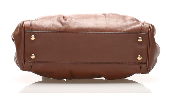 サルヴァトーレフェラガモ ガンチーニ AU-21 D228 ブラウン レザー ハンドバッグ レディース Salvatore Ferragamo 【中古】