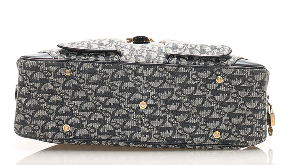 クリスチャンディオール トロッター ネイビー キャンバス レザー ハンドバッグ レディース Christian Dior 中古