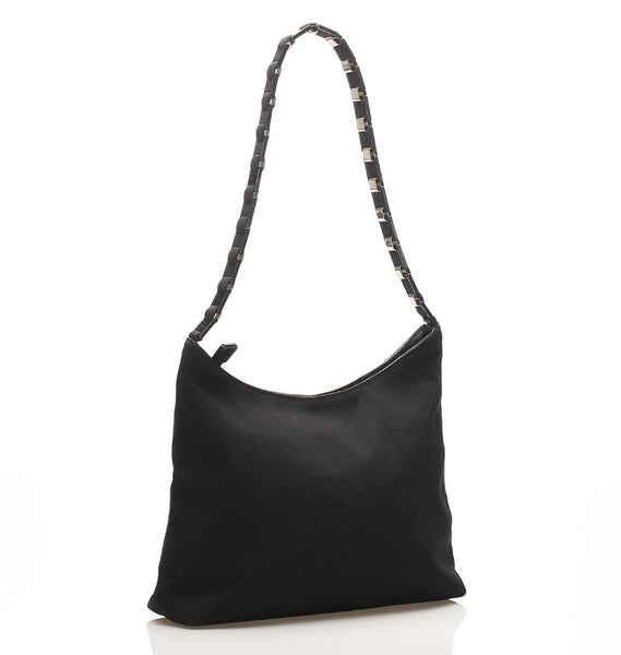 サルヴァトーレフェラガモ ヴァラ D 21 8801 ブラック キャンバス ショルダーバッグ レディース Salvatore Ferragamo 中古