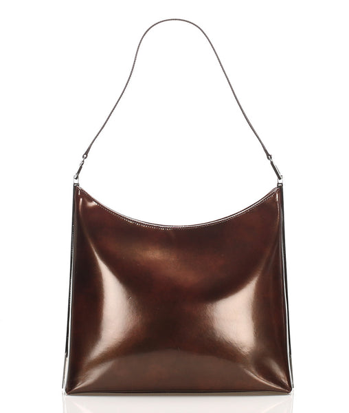 サルヴァトーレフェラガモ AF-21 9729 ブラウン パテントレザー 肩掛け ショルダーバッグ レディース Salvatore Ferragamo 中古