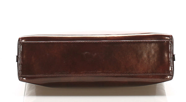 サルヴァトーレフェラガモ AF-21 9729 ブラウン パテントレザー 肩掛け ショルダーバッグ レディース Salvatore Ferragamo 中古