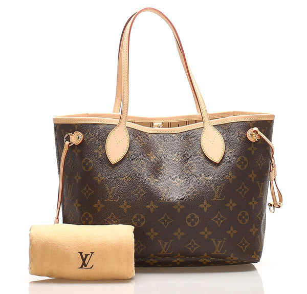 ルイ ヴィトン モノグラム ネヴァーフルPM M41000 ブラウン PVC レザー トートバッグ レディース LOUIS VUITTON 中古