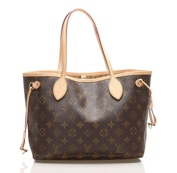 ルイ ヴィトン モノグラム ネヴァーフルPM M41000 ブラウン PVC レザー トートバッグ レディース LOUIS VUITTON 中古