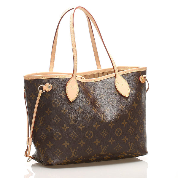 ルイ ヴィトン モノグラム ネヴァーフルPM M41000 ブラウン PVC レザー トートバッグ レディース LOUIS VUITTON 中古