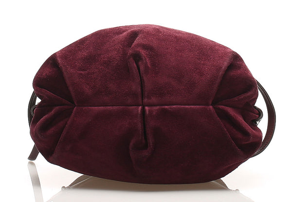 サルヴァトーレフェラガモ ガンチーニ AQ-21 5837 パープル スウェード レザー ハンドバッグ レディース Salvatore Ferragamo 【中古】