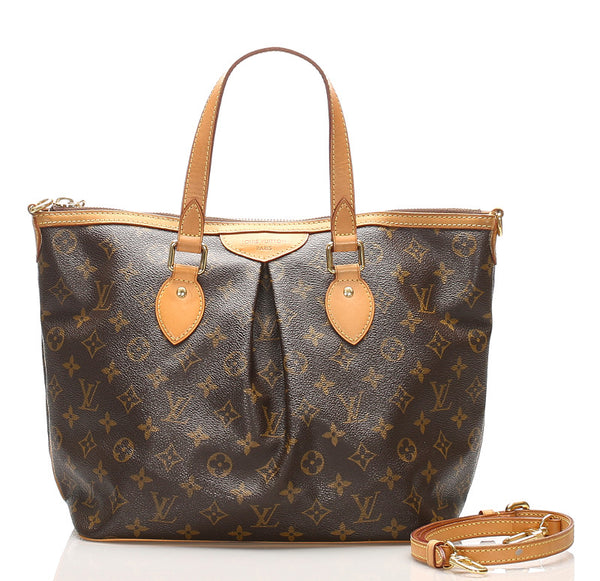ルイ ヴィトン モノグラム パレルモPM M40145 ブラウン PVC レザー トートバッグ ショルダーバッグ 2WAY レディース LOUIS VUITTON 中古