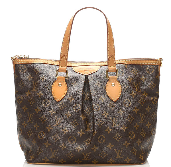 ルイ ヴィトン モノグラム パレルモPM M40145 ブラウン PVC レザー トートバッグ ショルダーバッグ 2WAY レディース LOUIS VUITTON 中古