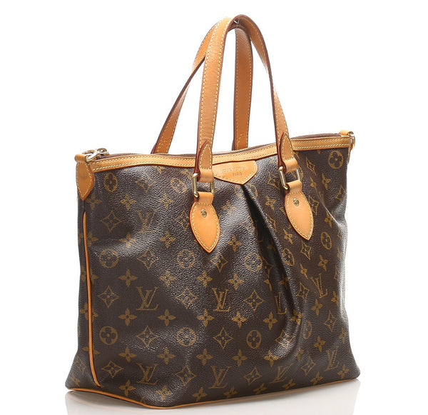 ルイ ヴィトン モノグラム パレルモPM M40145 ブラウン PVC レザー トートバッグ ショルダーバッグ 2WAY レディース LOUIS VUITTON 中古