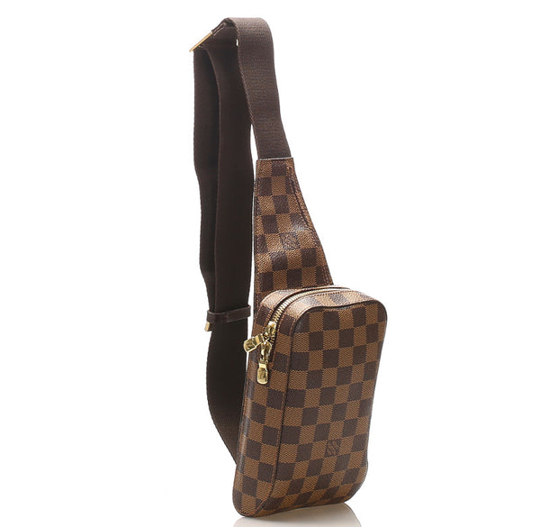 ルイ ヴィトン ダミエ ジェロニモス N51994 ブラウン PVC レザー ショルダーバッグ ユニセックス LOUIS VUITTON 中古