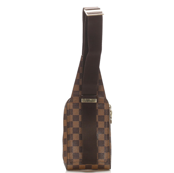 ルイ ヴィトン ダミエ ジェロニモス N51994 ブラウン PVC レザー ショルダーバッグ ユニセックス LOUIS VUITTON 中古